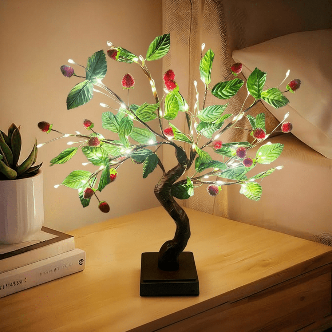 LED Decorative Fruit & Leaf Bonsai Tree Light – 40 cm - Memories InsiteSTRAWBERRY LED TREE